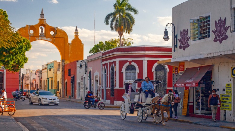 Colorful street in Merida