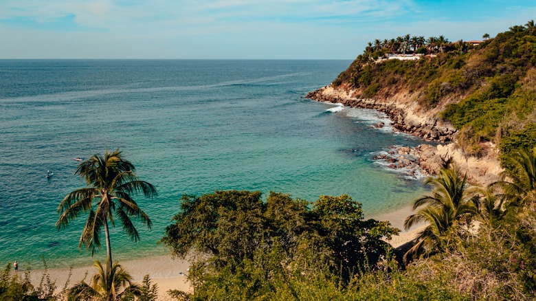 Cliff overlooking beach in Puerto Escondido