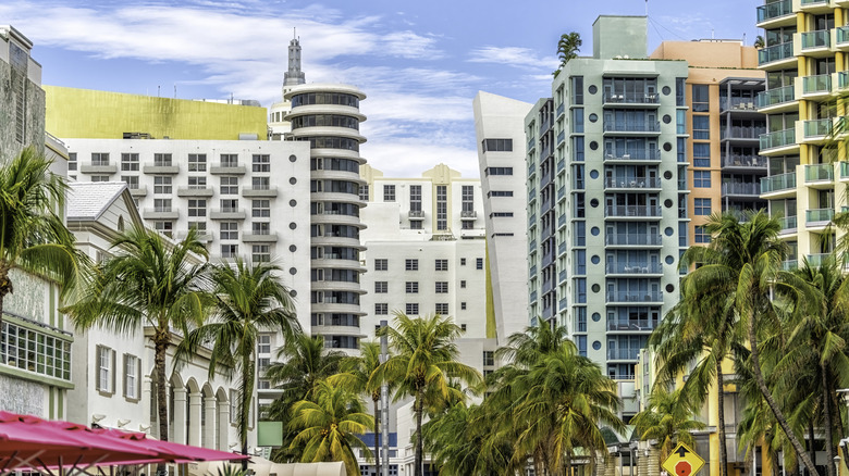 Colorful art deco buildings in South Beach