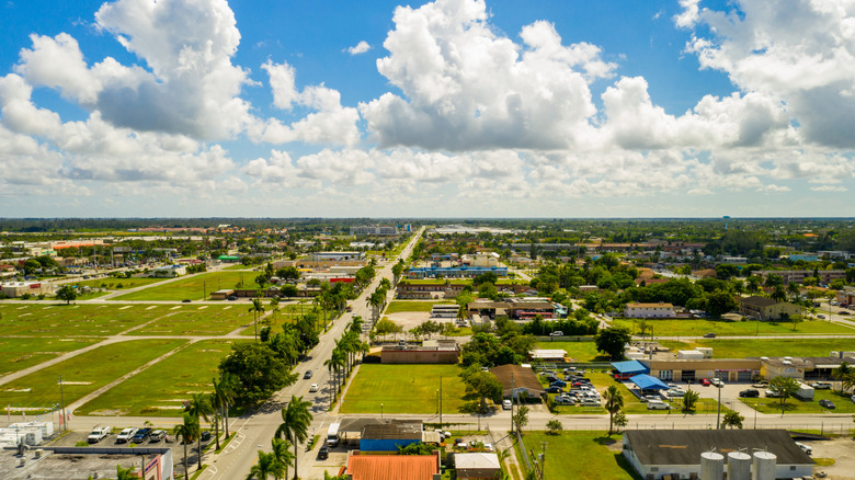 An aerial view of Downtown Homestead in Miami-Dade