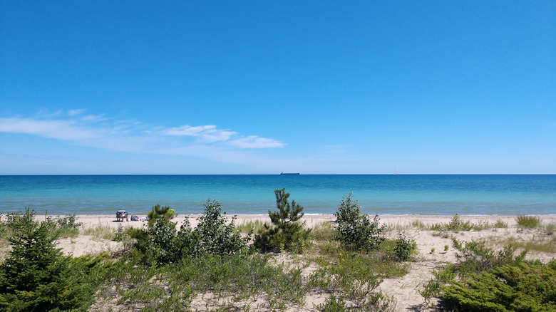A view of Crystal Lake on a sunny day