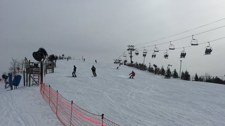 Amateur shot of the ski slopes at Caberfe Peaks, Michigan