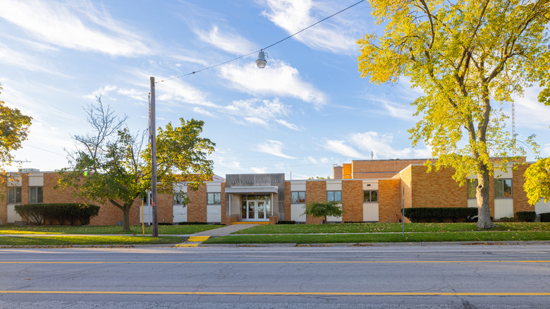 The exterior of the Clare County Administration building in Harrison's downtown area