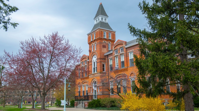 Robert S. Linton Hall, an old-school brick building in East Lansing, Michigan