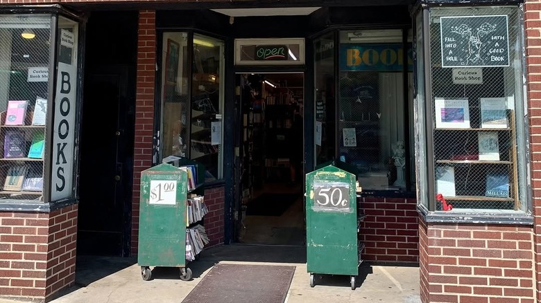 The door to East Lansing's Curious Book Shop