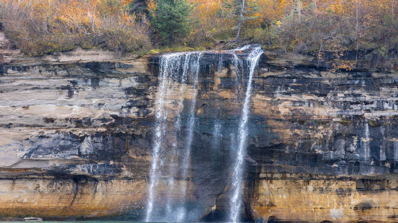waterfall at Michigan national park