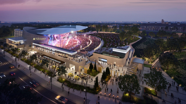 Artist rendering of future fully-constructed Acrisure Amphitheater during event