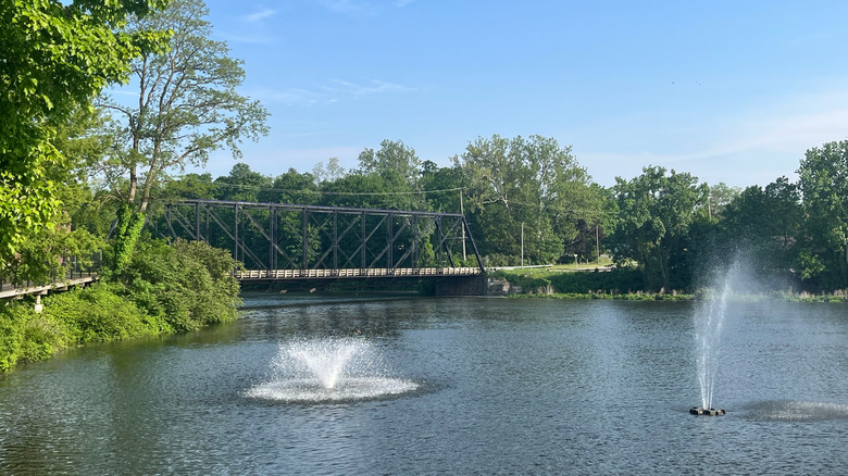 A view of the water in downtown Allegan
