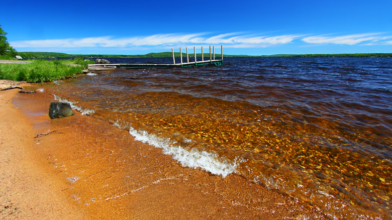 Lake Gogebic's sandy shoreline
