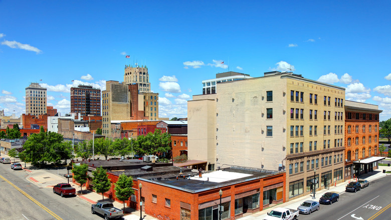 View of the streets in Jackson, Michigan