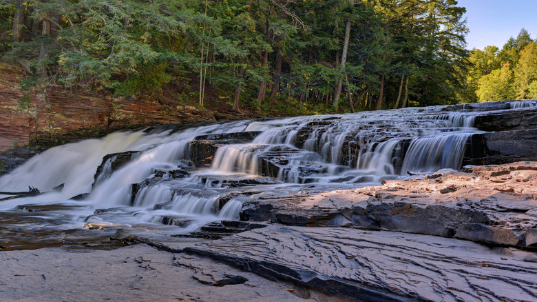 Nawadaha Falls along the Presque Isle River in Porcupine Mountains Wilderness State Park just outside of Wakefield