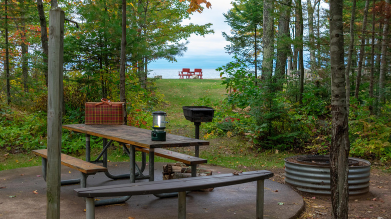 Camping along the shores of Lake Superior at McLain State Park, Michigan