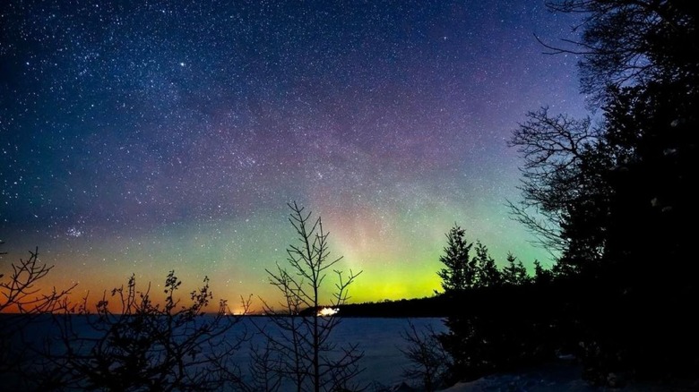 Northern lights in sky