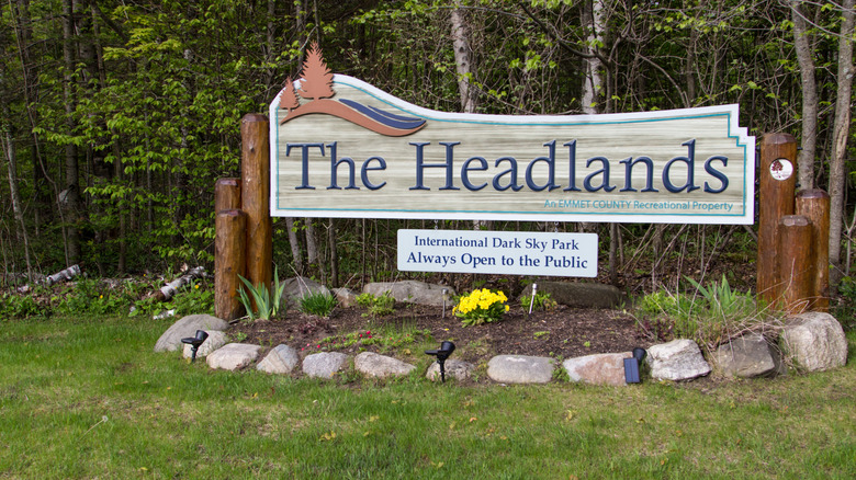 The Headlands International Dark Sky Park sign