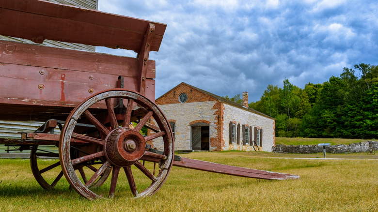 Old wagon by Fayette's Company Store