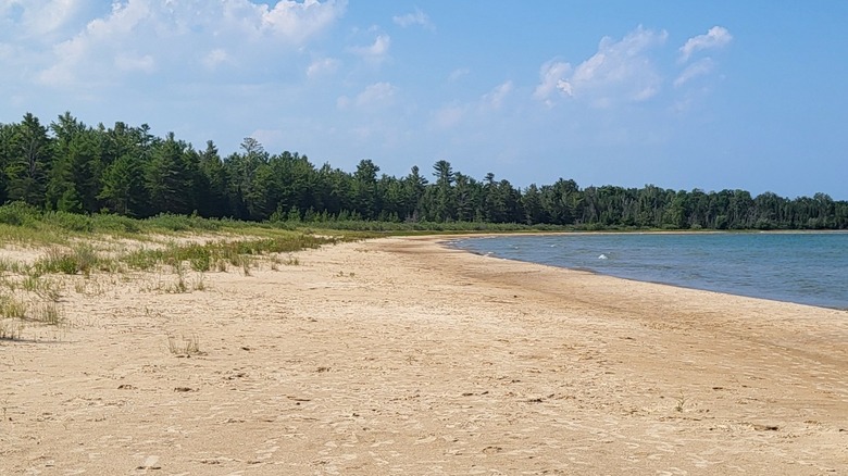 The Huron lakefront at the remote Negwegon State Park in Michigan