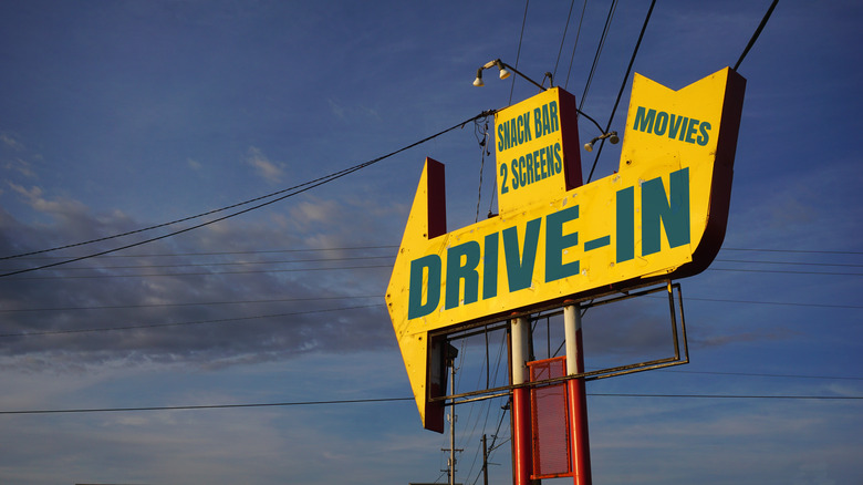 Vintage drive-in movie theater sign