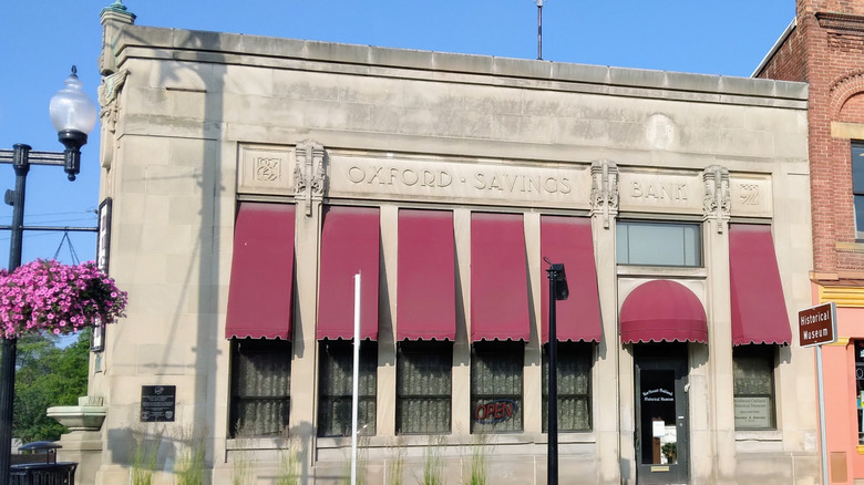 A historic building reading Oxford Savings Bank