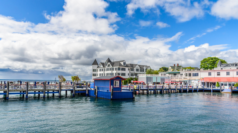 Shot of Mackinac Island waterfront