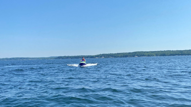 Beautiful jet ski view of Mullett Lake in Michigan