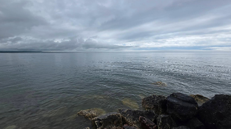 A view of Lake Michigan from the Garfield Township Marina