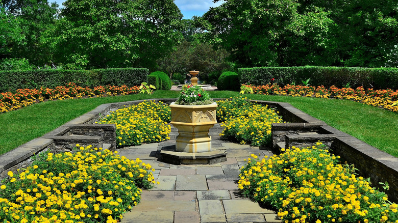 Decorative sunken garden at Kingwood Center Gardens, Mansfield, Ohio