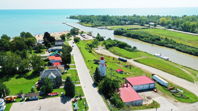 Aerial view of Port Burwell in Ontario
