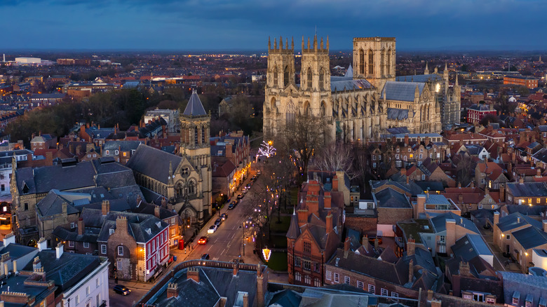 York skyline at dusk dominated by York Minster