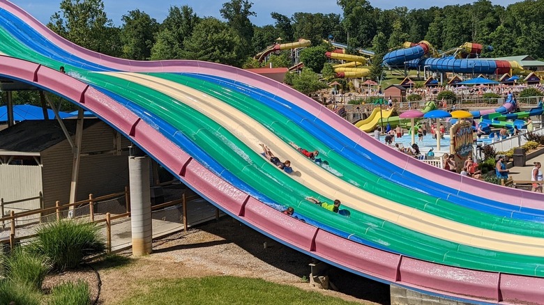 A water slide at Splashin' Safari