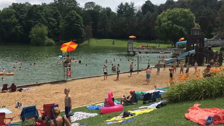 Families enjoying Pine Lake Water Park