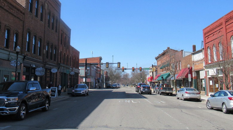 Street view of downtown Milan, Michigan