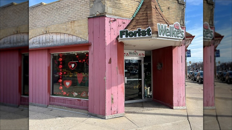 An exterior shot of the historic Welke's Milwaukee Florist shop in Milwaukee, Wisconsin