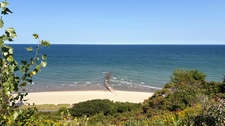 Sandy beach and lake at Atwater Park in Shorewood