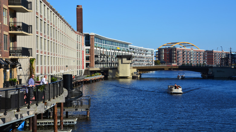 Buildings along the Milwaukee River in the Historic Third Ward