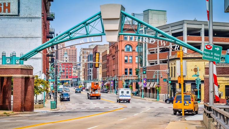 Historic Third Ward archway signage along the Riverwalk