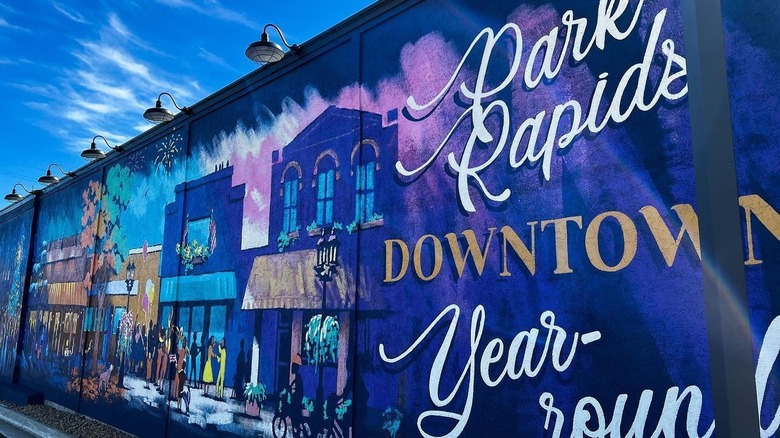 Colorful mural on downtown building