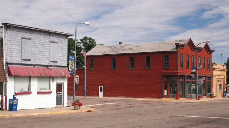 Old storefronts in Currie, Minnesota