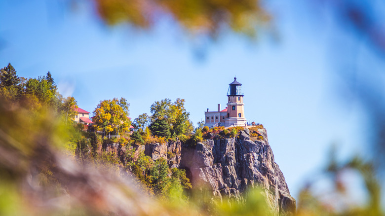 Lighthouse on a rock in Minnesota