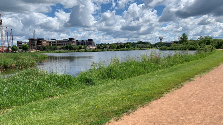 Lake and wetlands with path