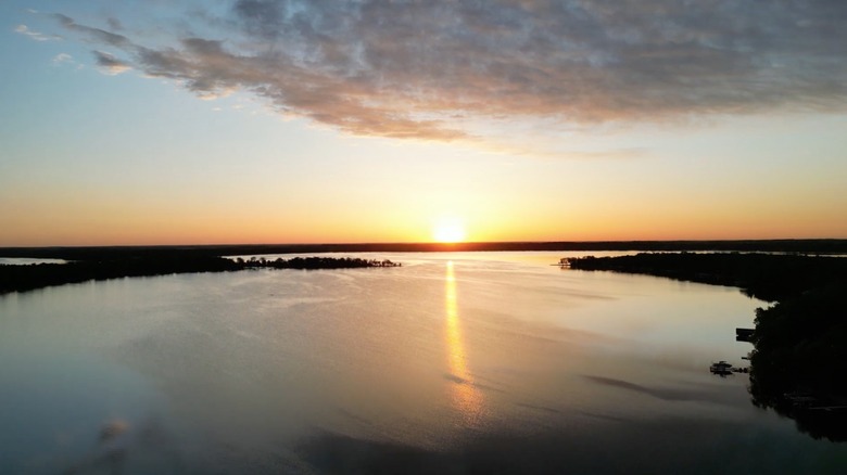 Sunset over Lake Le Homme Dieu
