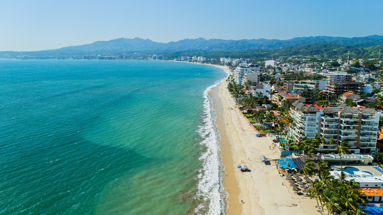 Aerial view of Bucerias beach