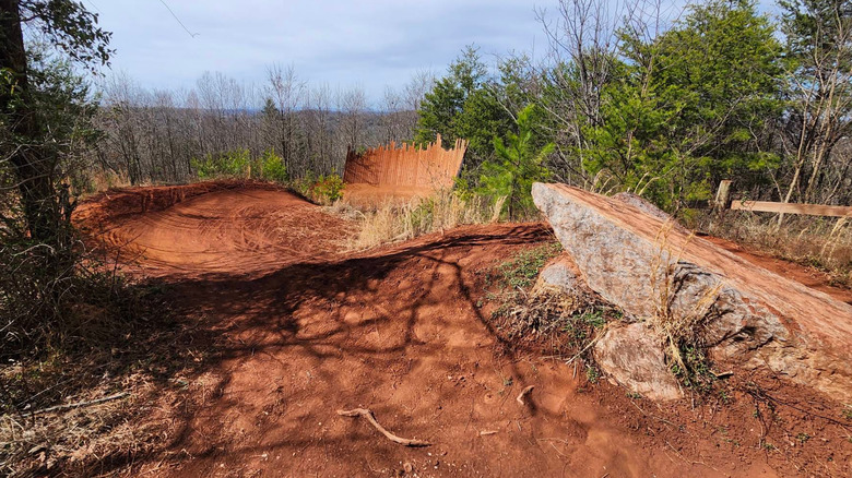 Devils Racetrack, a red dirt mountain biking trail in Baker Creek Preserve