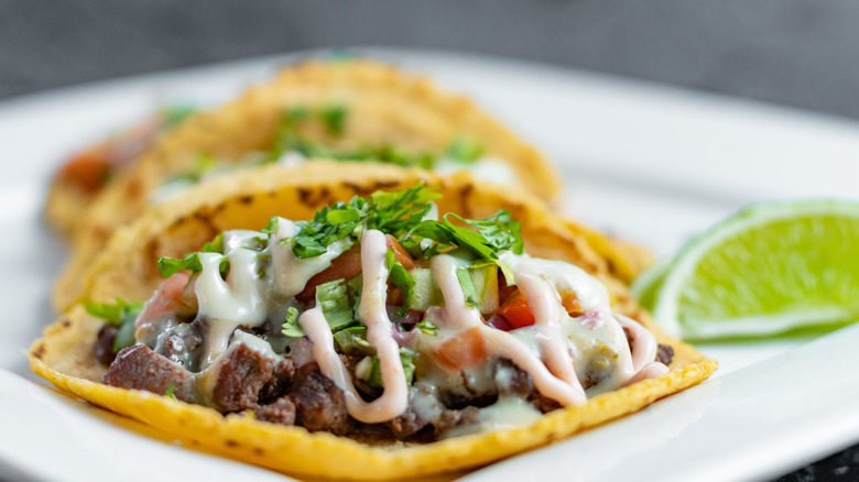 Close-up of taditional Honduran baleadas