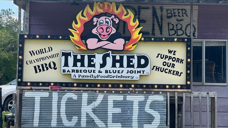 The Shed front entrance sign