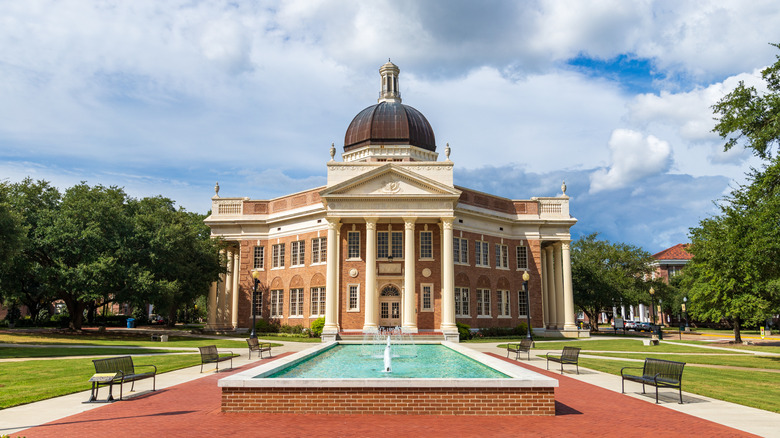Historic building in Hattiesburg, Mississippi on summer day.