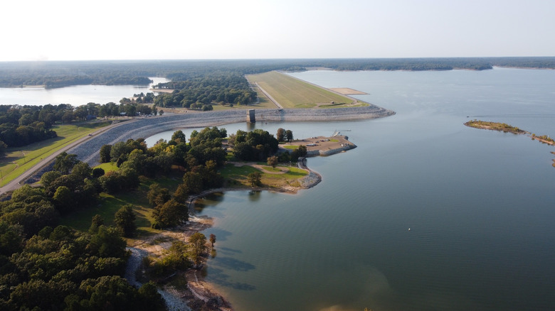 Aerial view of Sardis Lake, Mississippi
