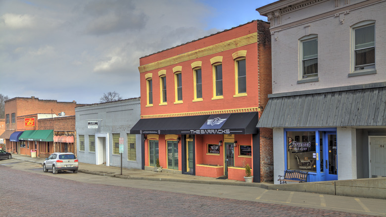 Shops in the downtown area of Crystal City, Missouri
