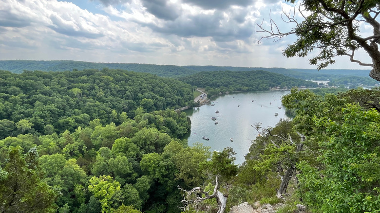 overhead view of the Lake of the Ozarks from Ha Ha Tonka State Park