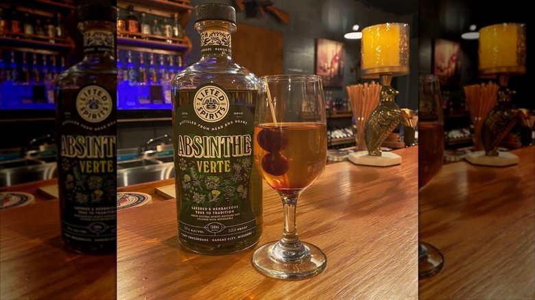 drinks on a table with the bar in the background at Capone's in Eldon