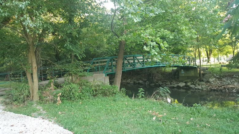 A small footbridge in Morse Park in Neosho, Missouri
